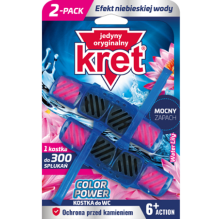KRET Kostka WC Color power Water Lily 2x40g